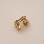 Gold Silver Micro Pave Zircon Geometric Ear Cuff Non-Pierced