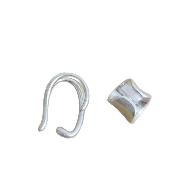 Non-Pierced Vintage Clip-On Ear Cuff Gold Silver Tone Geometric