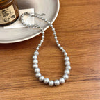 Vintage Punk Collarbone Necklace Alloy Cross Heart Pearl Layered