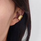 Non-Pierced Vintage Clip-On Ear Cuff Gold Silver Tone Geometric