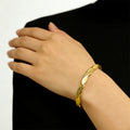 Gold Möbius Open Cuff Bracelet Stainless Steel for Women