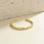 Gold Möbius Open Cuff Bracelet Stainless Steel for Women