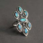 Vintage Geometric Silver-Tone Ring for Women Stainless Steel