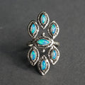Vintage Geometric Silver-Tone Ring for Women Stainless Steel