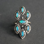 Vintage Geometric Silver-Tone Ring for Women Stainless Steel