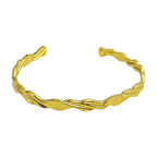 Gold Möbius Open Cuff Bracelet Stainless Steel for Women