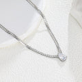 Gold Teardrop Zircon Stainless Steel Necklace Snake Chain Pendant